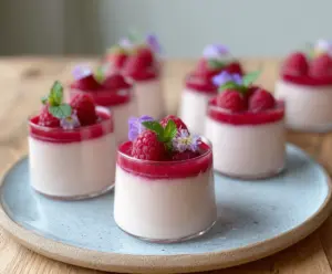 Raspberry Rose Panna Cotta Cups
