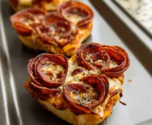 Romantic Heart-Shaped Pizza Roses