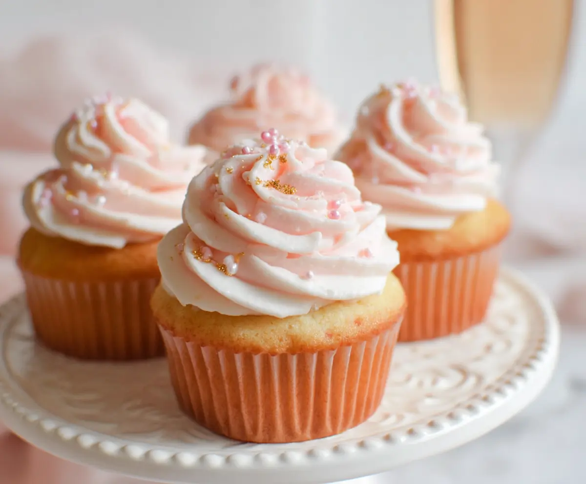 Delicious Rose Champagne Cupcakes