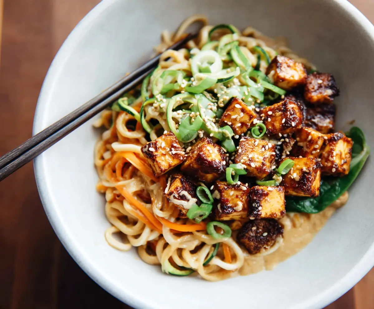 Easy Sesame Tofu Noodle Bowls
