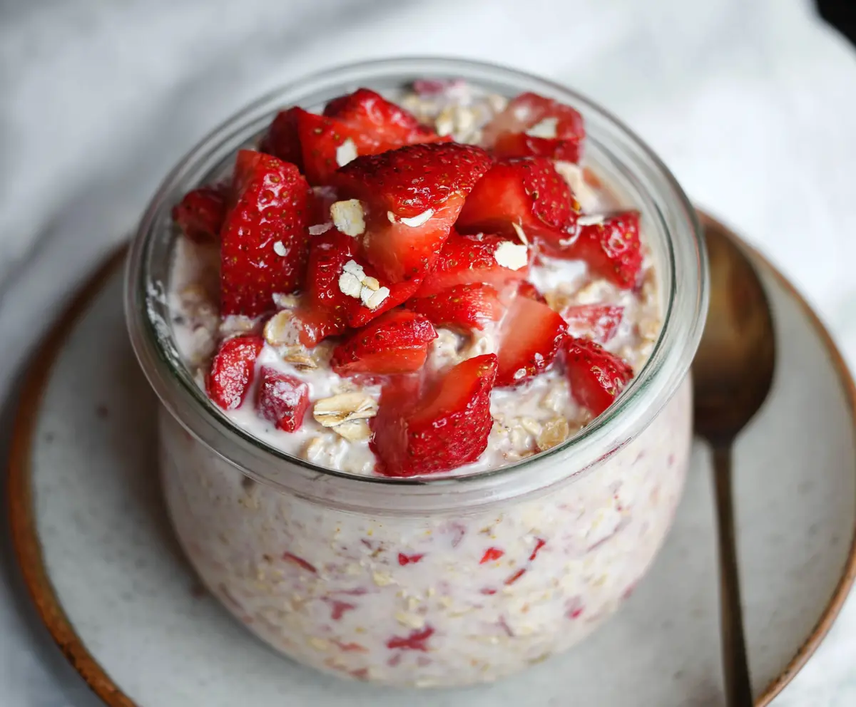 Strawberries & Cream Overnight Oats