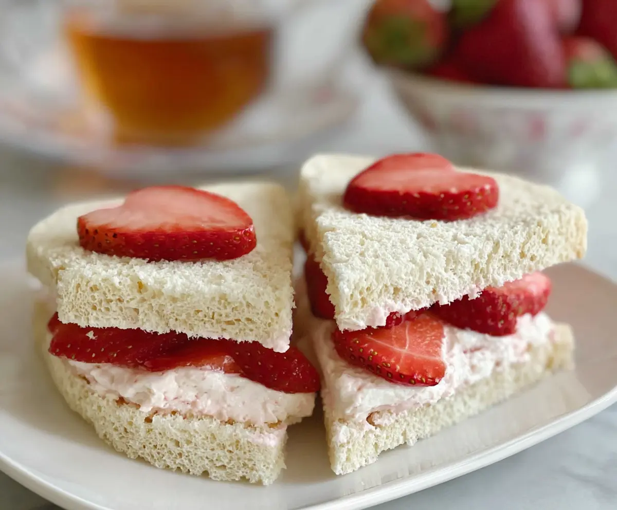 Easy Strawberry Cream Cheese Tea Sandwiches