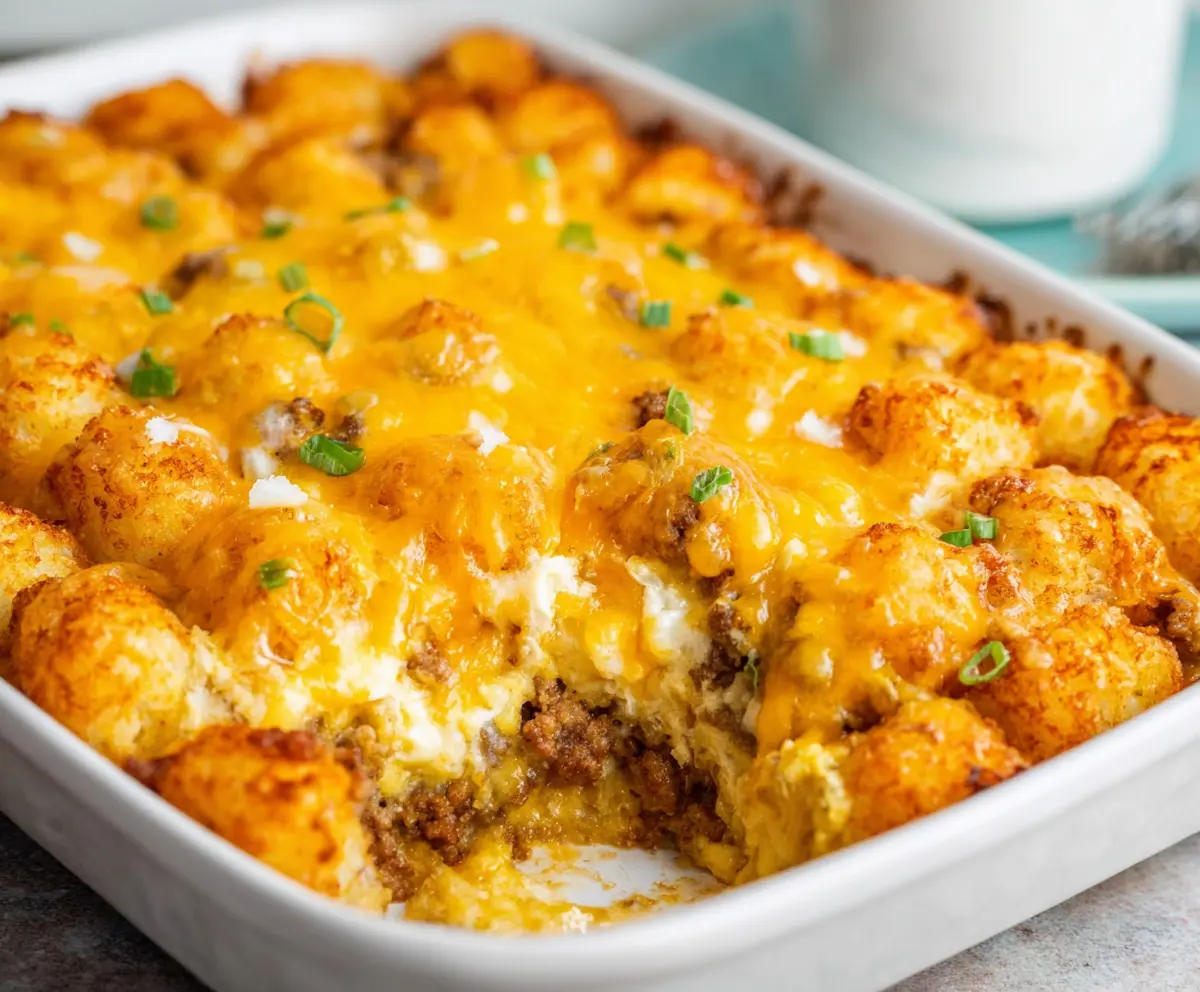 Easy Tater Tot Sausage Breakfast Casserole