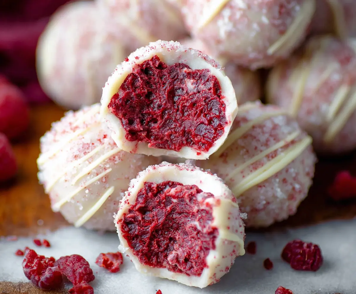 Creamy White Chocolate Raspberry Truffles