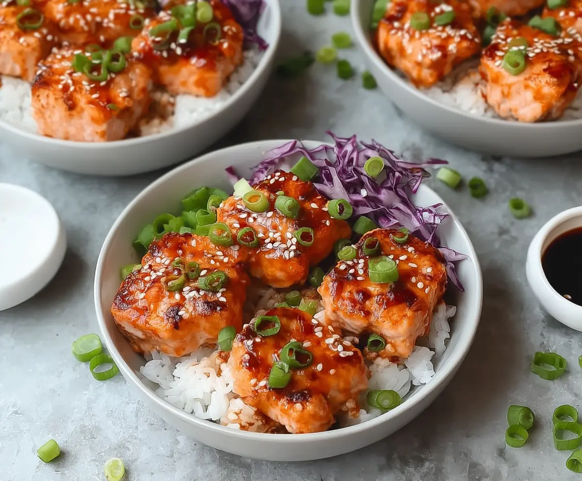 Easy Bang Bang Salmon Bites Bowls