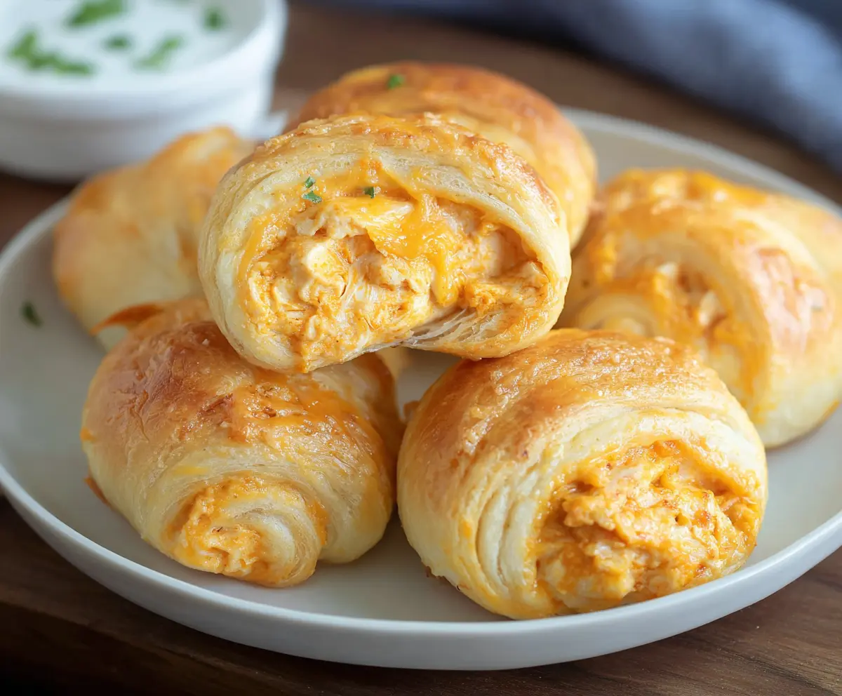 Easy Buffalo Chicken Crescent Rolls