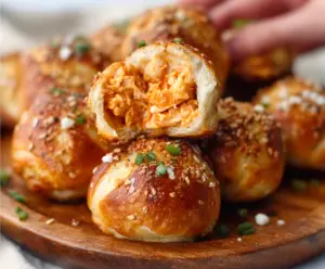 Buffalo Chicken Stuffed Pretzel Bites