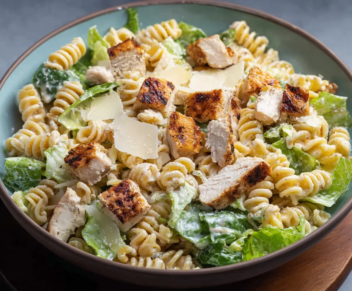 Easy Chicken Caesar Pasta Salad