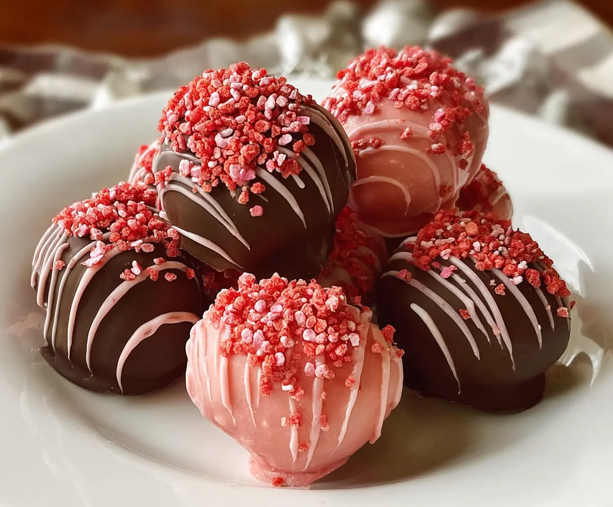 Delicious chocolate-covered strawberry buttercreams on a decorative plate, perfect for dessert lovers.
