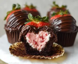 Chocolate Covered Strawberry Cupcakes