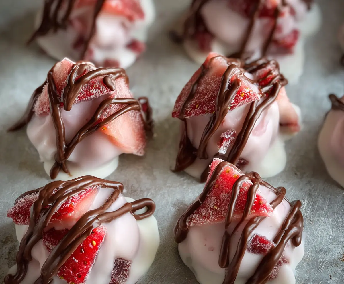 Easy Chocolate Strawberry Yogurt Bites