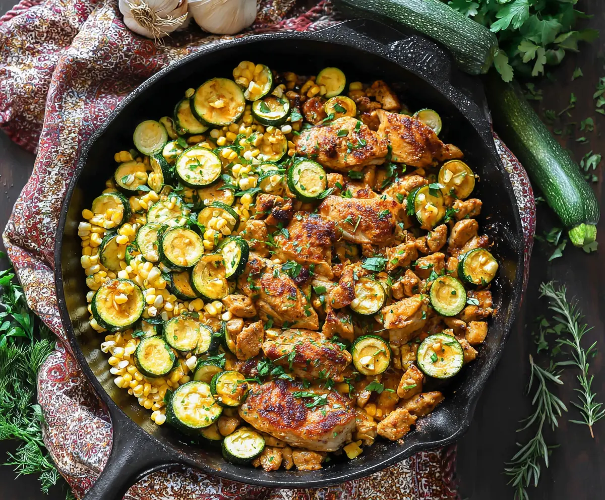 Garlic Butter Chicken with Zucchini & Corn
