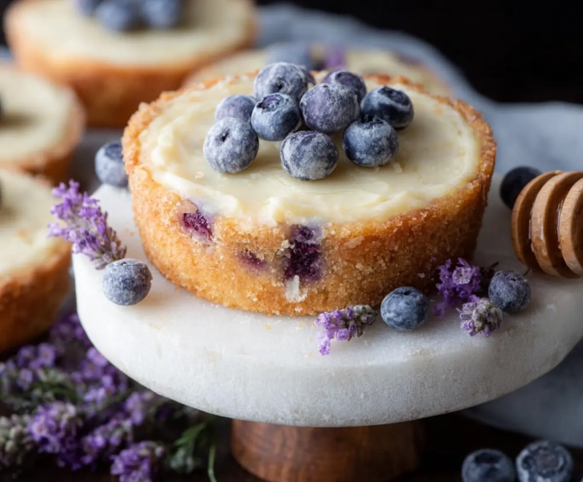 Delicious Honey Lavender Vanilla Bean Cake with a smooth frosting and floral garnishes.