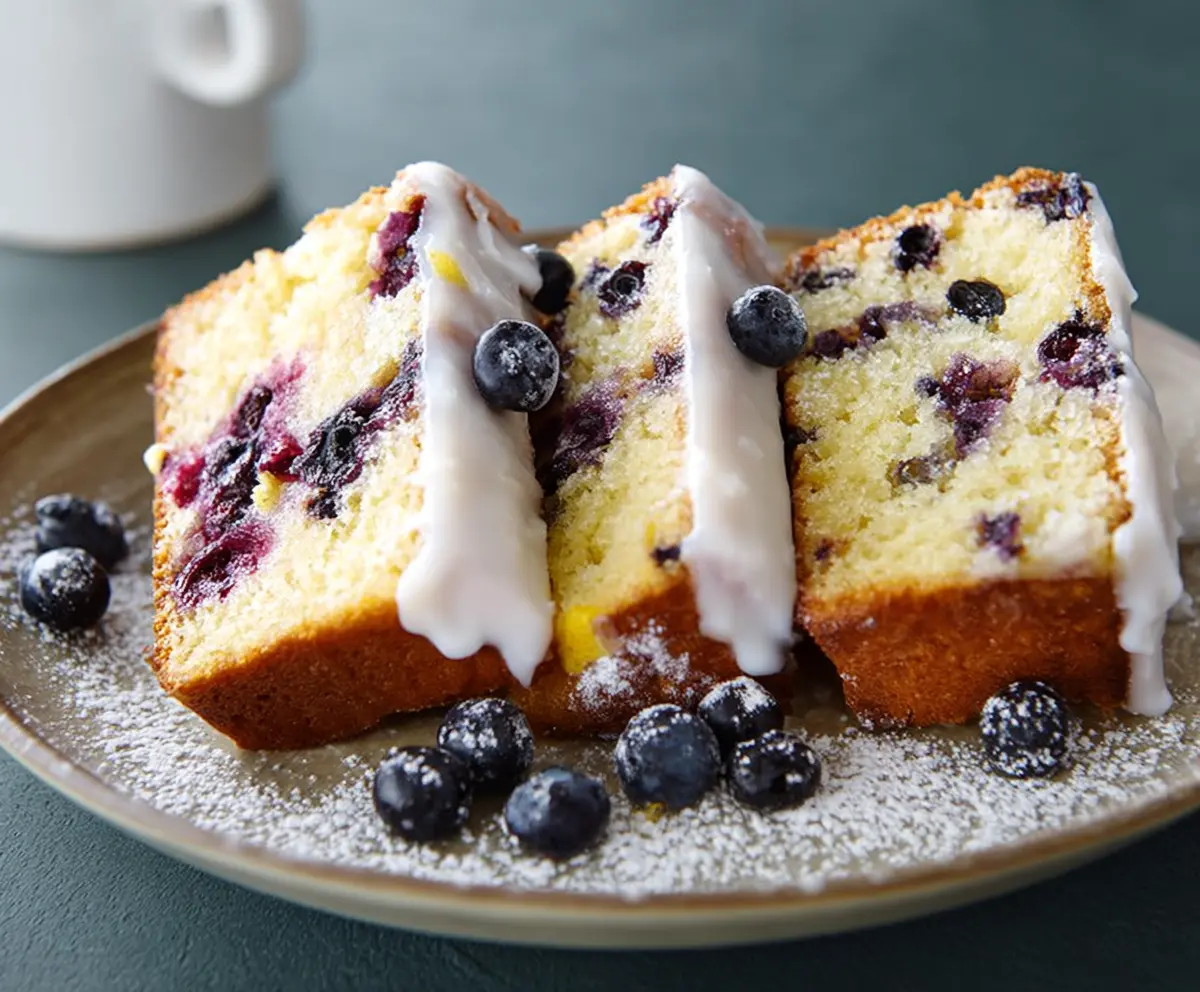 Delicious Lemon Blueberry Cake with fresh blueberries and a lemon glaze, perfect for summer desserts.