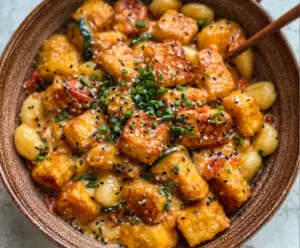 Marry Me Crispy Tofu with Gnocchi