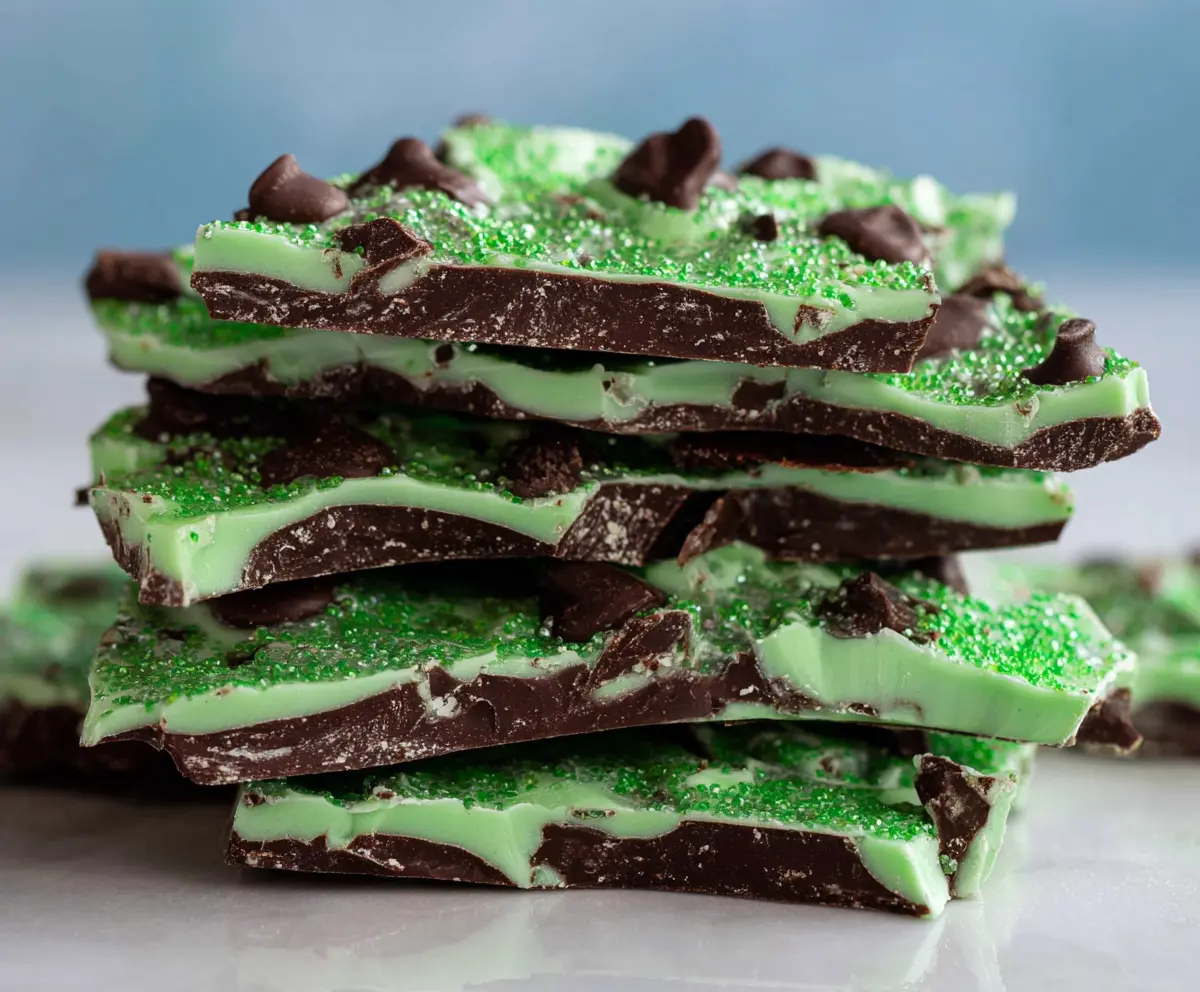Easy Mint Chocolate Shamrock Bark