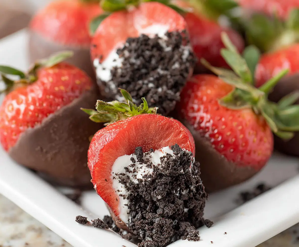 Easy Oreo Truffle-Stuffed Strawberries