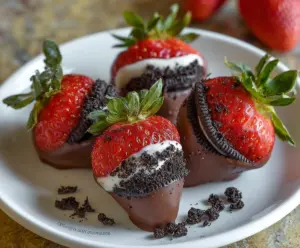 Oreo Truffle-Stuffed Strawberries