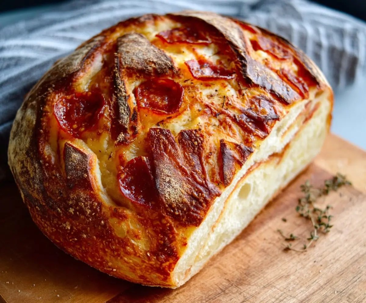 Easy Pepperoni Sourdough Pizza Bread