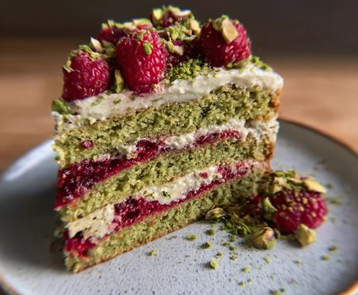 Easy Pistachio Raspberry Cake