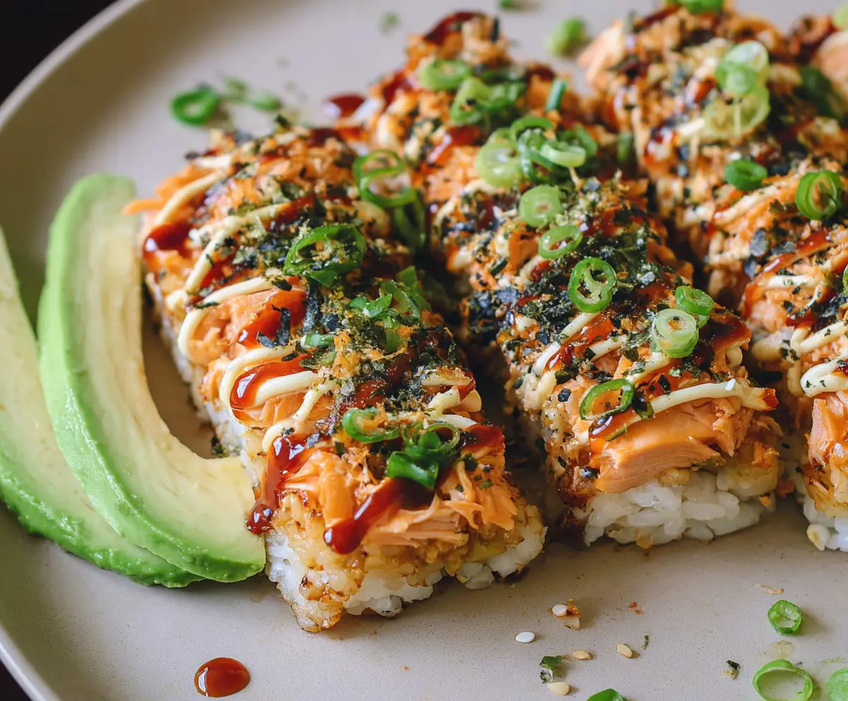 Easy Spicy Salmon Sushi Bake