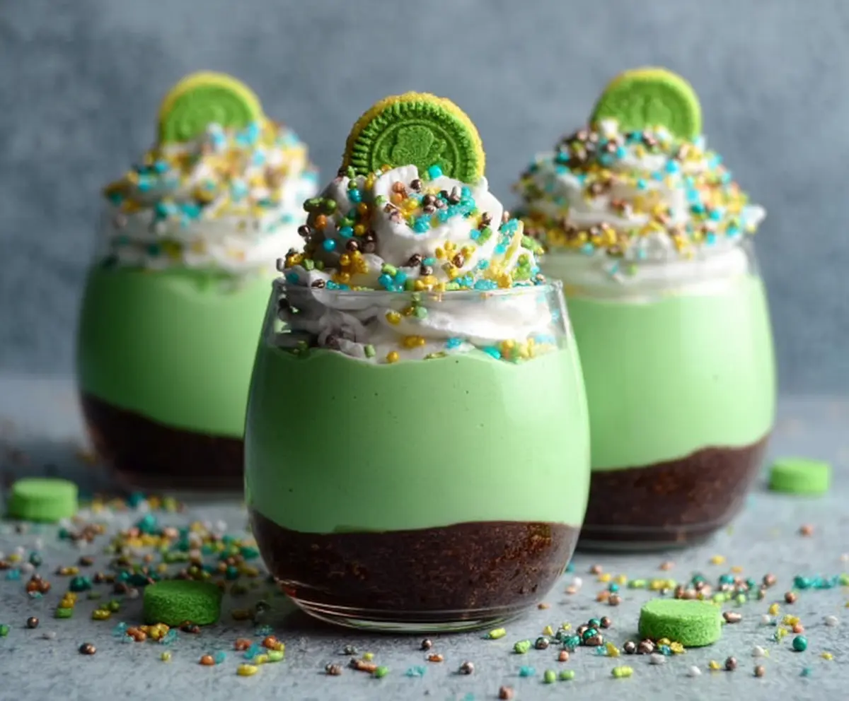 Easy St. Patrick's Green Shake Pudding Cups