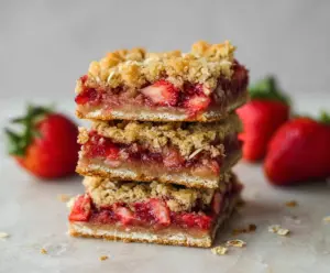 Strawberry Oatmeal Crumble Bars