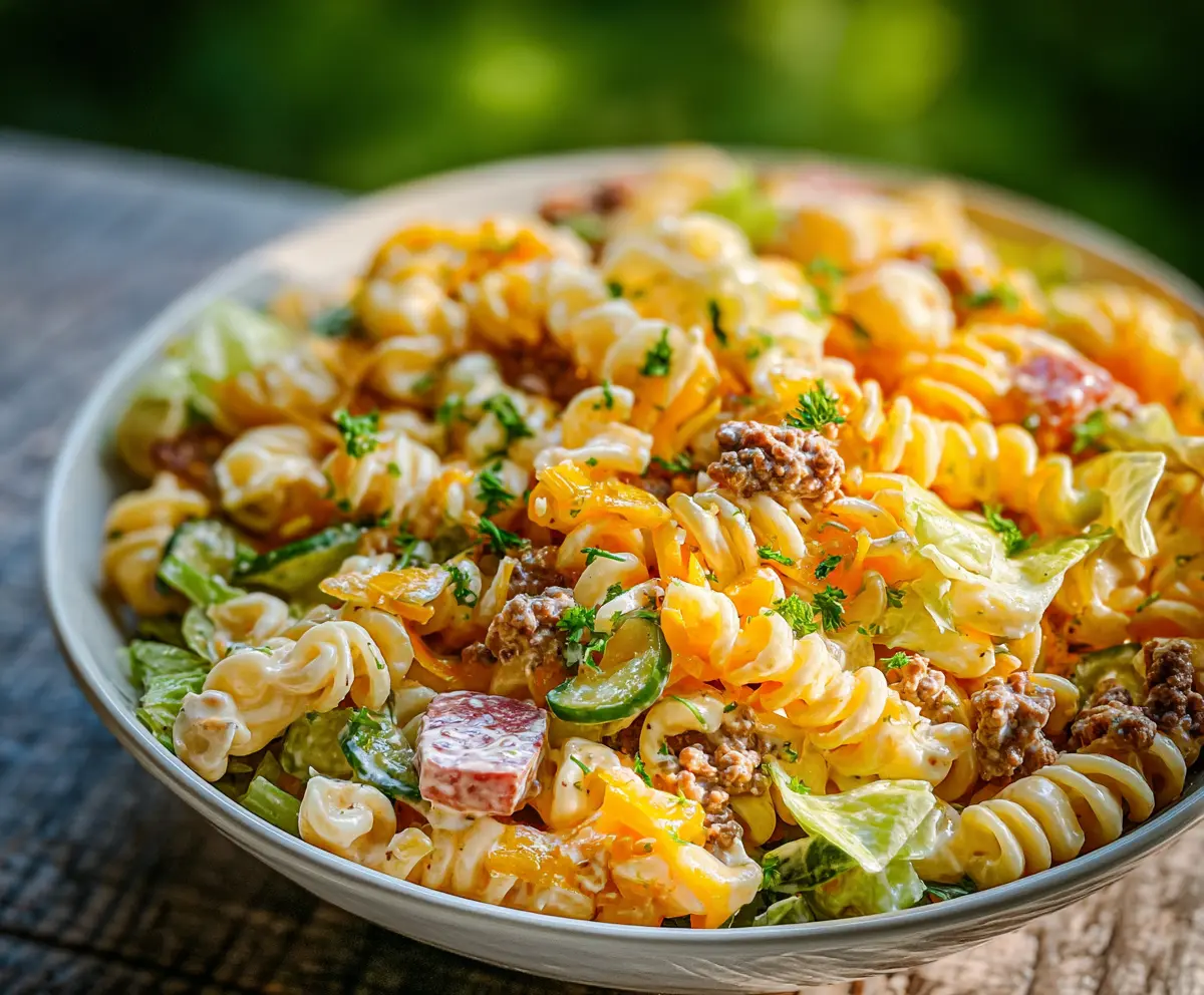 Easy Big Mac Pasta Salad Recipe