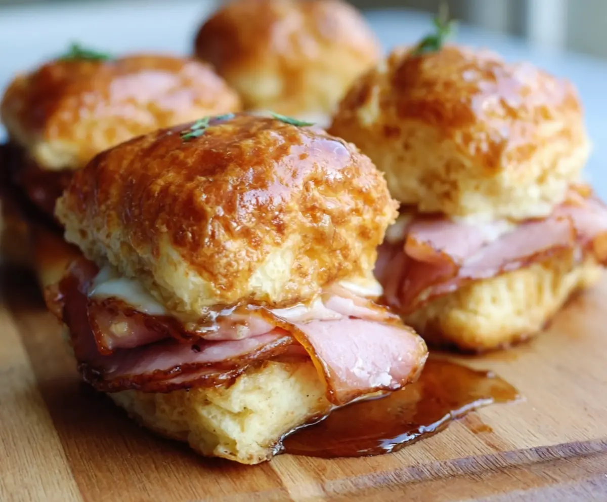 Sweet & Savory Ham Biscuit Sliders