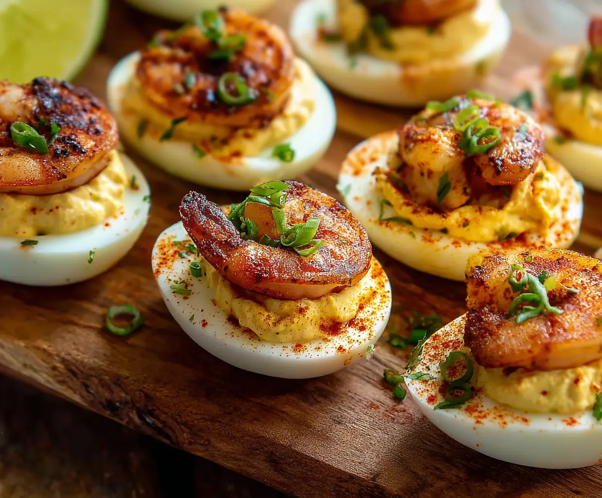 Easy Cajun Shrimp Deviled Eggs