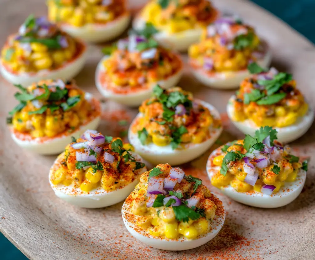 Elote Deviled EggS With 12 Fiesta Delights