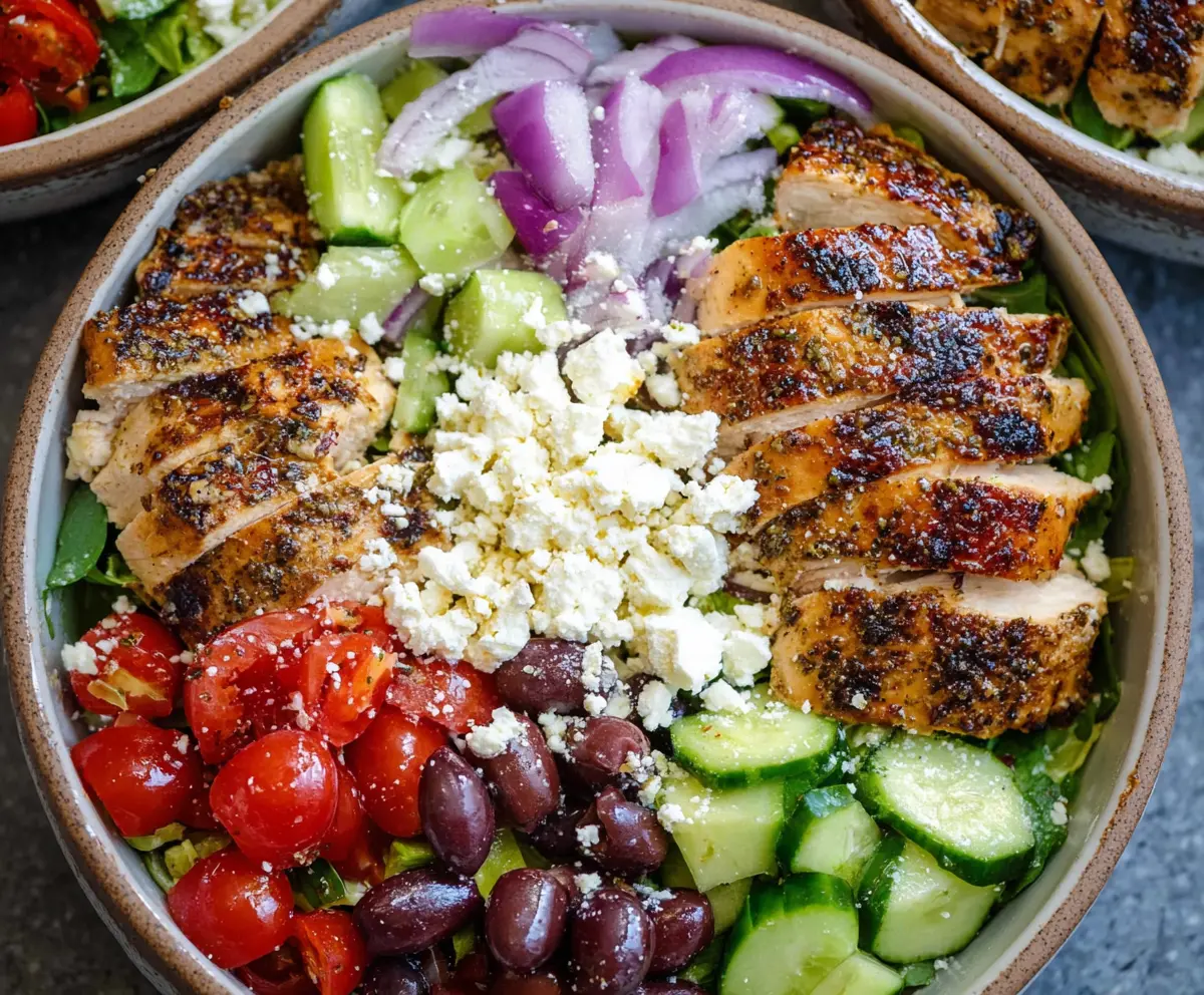 Easy Greek Chicken Salad Bowls