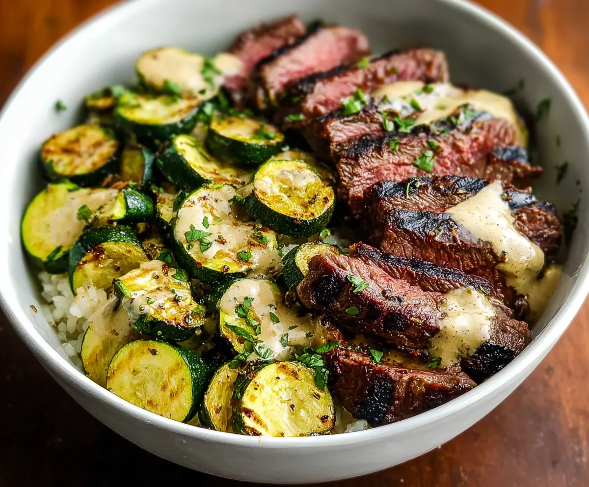 Easy Grilled Steak Bowl with Zucchini