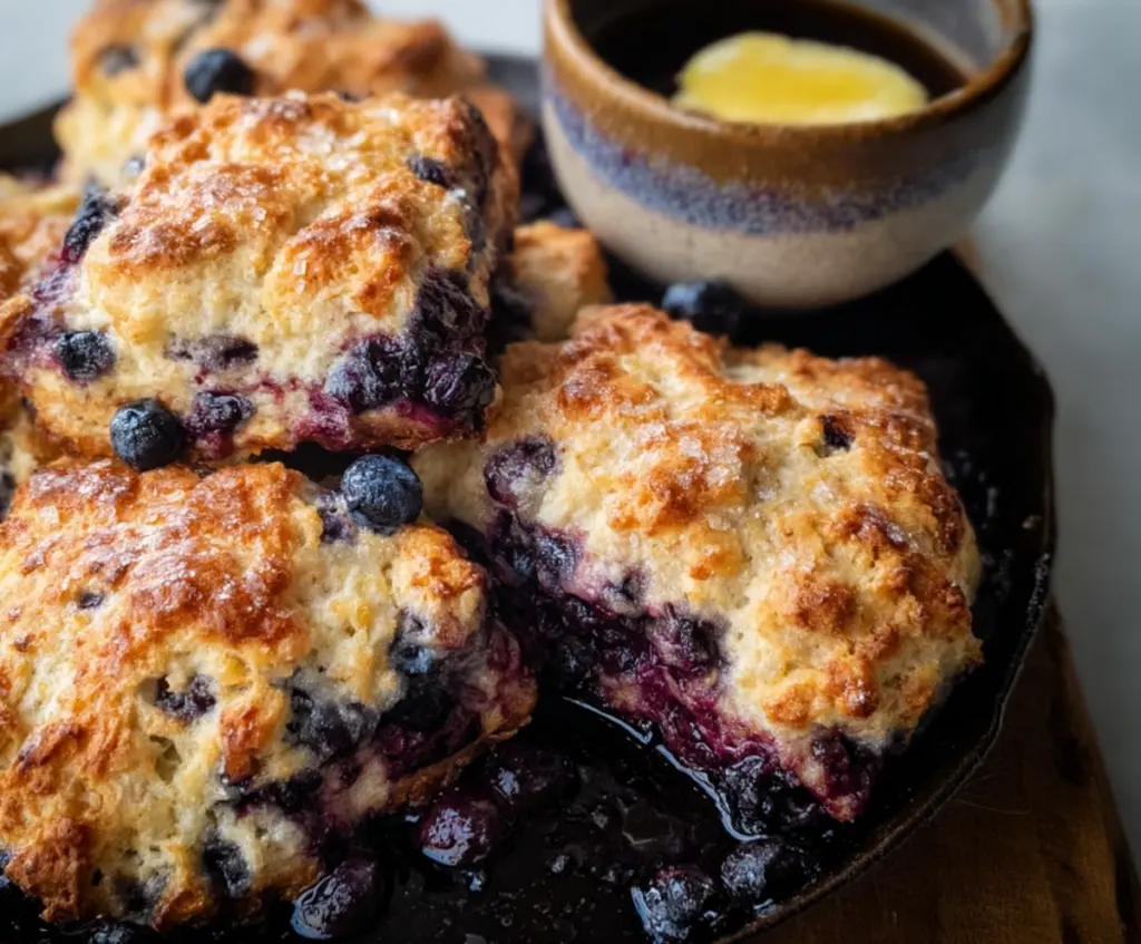 Lemon Blueberry Sourdough Discard Biscuits