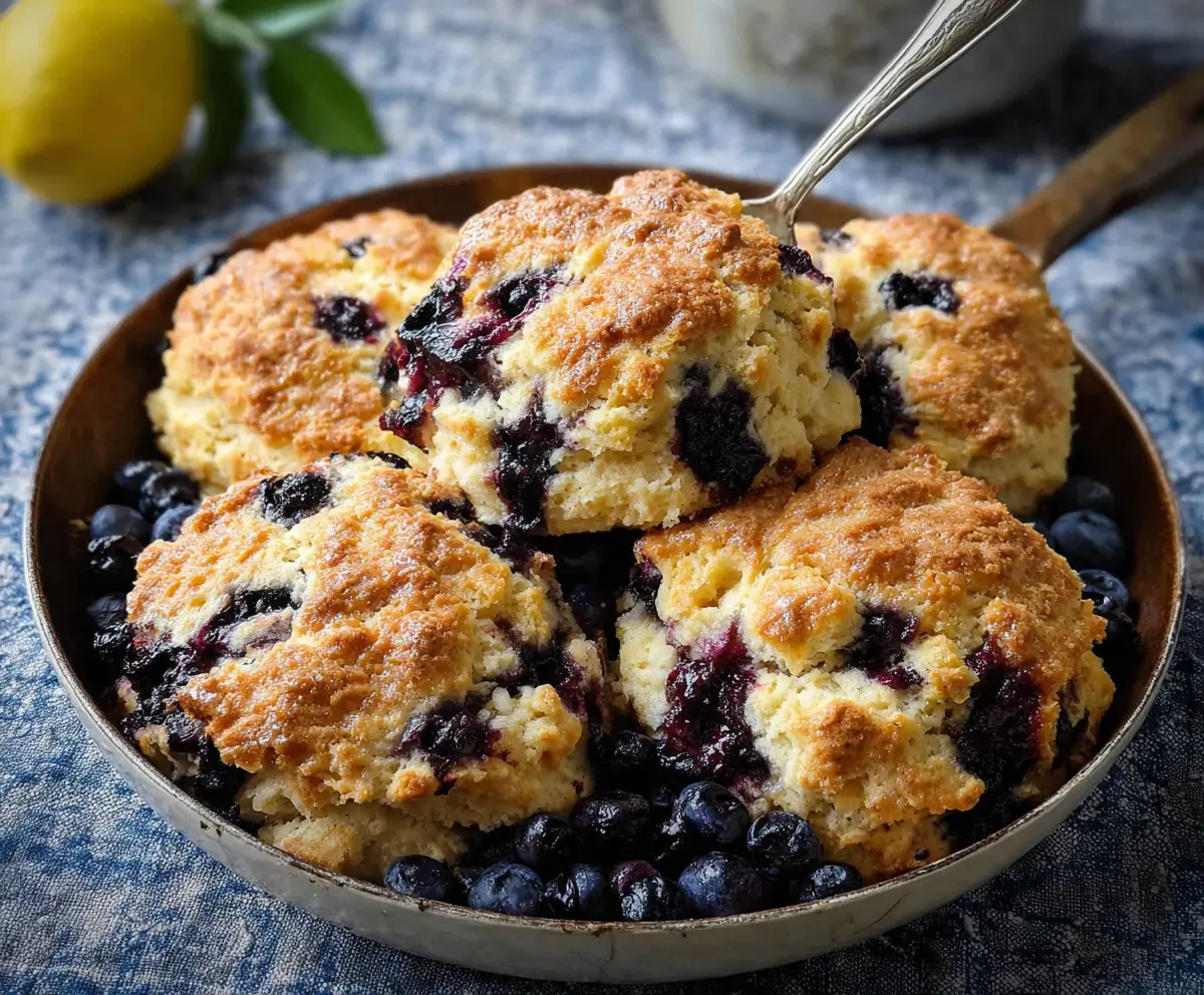 Easy Lemon Blueberry Sourdough Biscuits