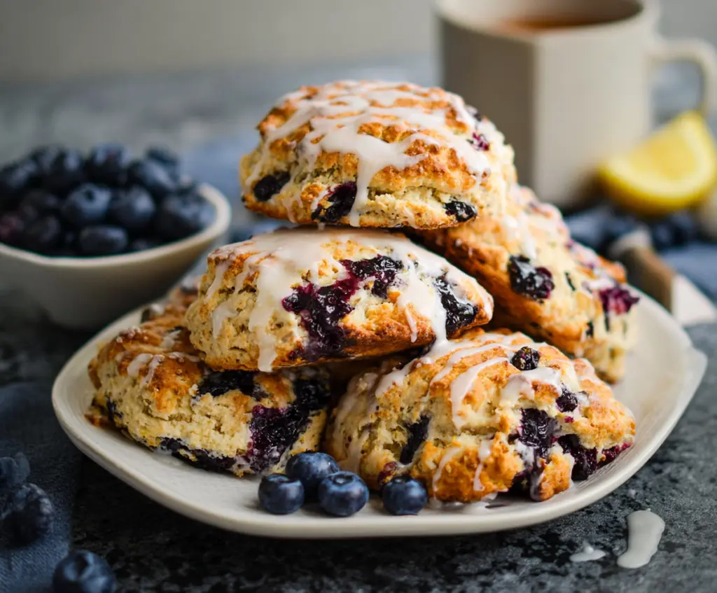 Lemon Blueberry Sourdough Discard Scones
