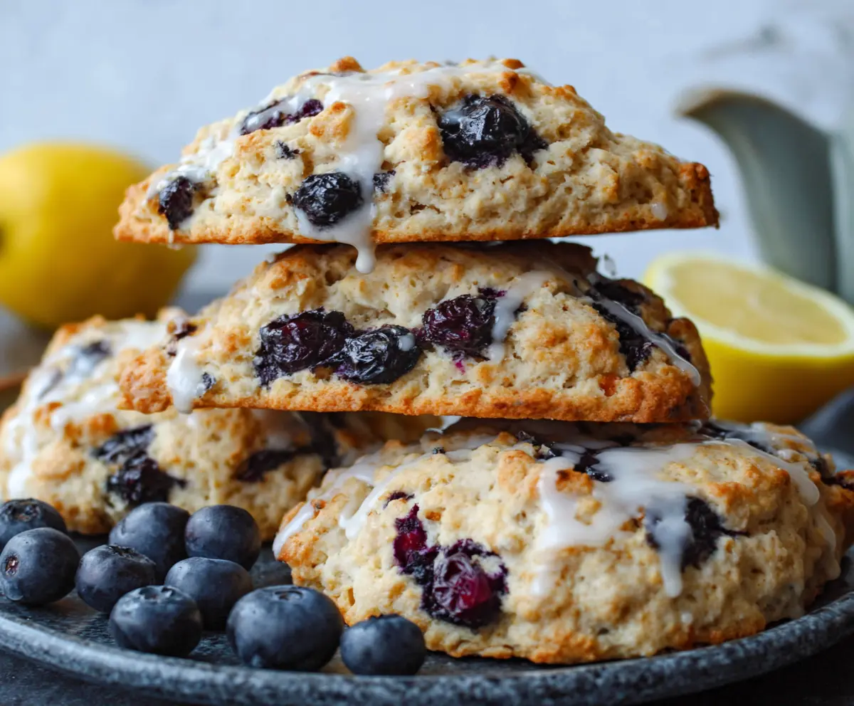 Easy Lemon Blueberry Sourdough Scones