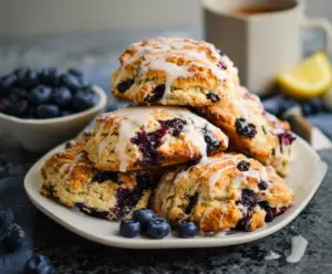 Lemon Blueberry Sourdough Discard Scones