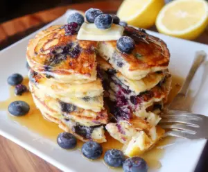 Lemon Blueberry Sourdough Pancakes