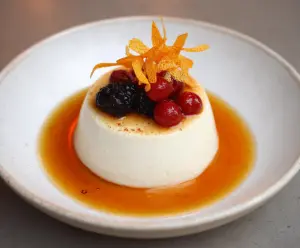Orange Blossom Honey Panna Cotta with Berry Compote