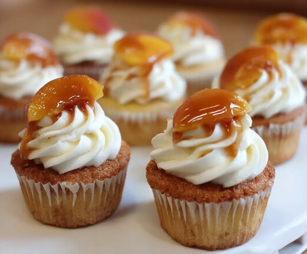 Easy Peach Cobbler Cupcakes