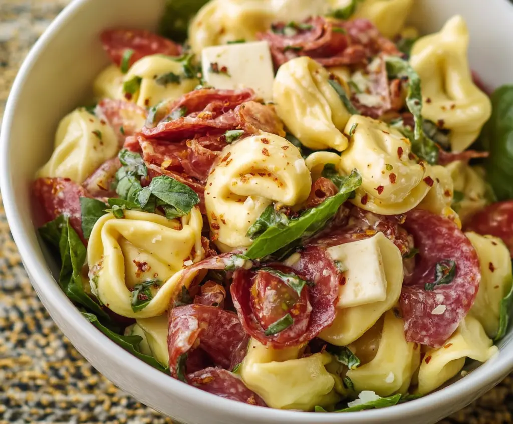 Salami Mozzarella Tortellini Pasta Salad