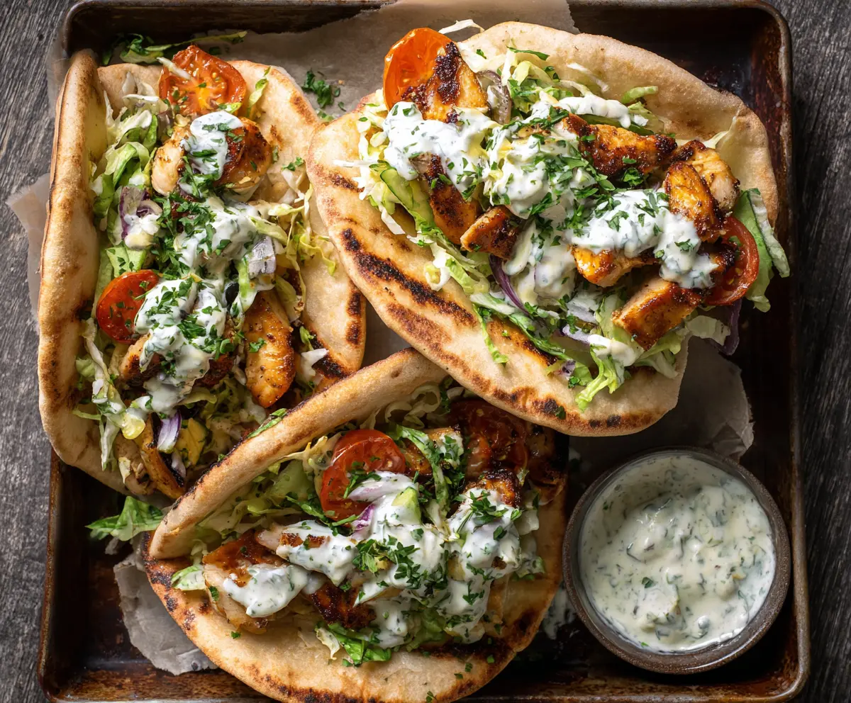 Easy Sheet Pan Chicken Pitas