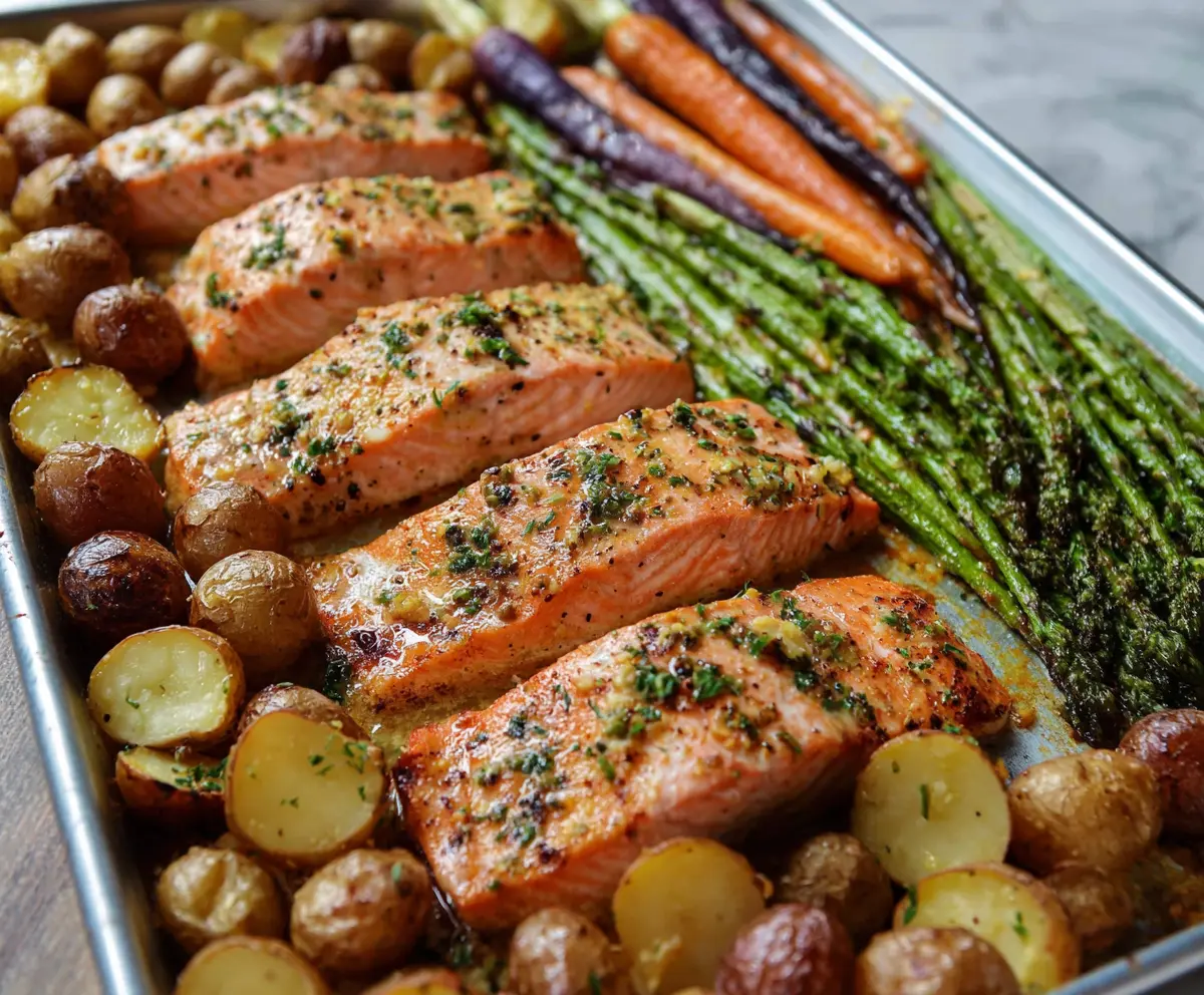 Easy Honey Mustard Salmon & Veggies