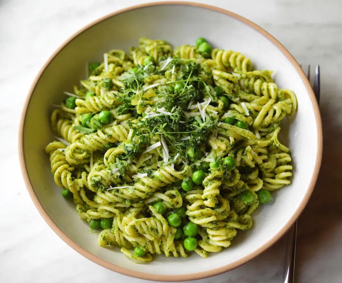 Fresh Spring Pea Pesto Pasta