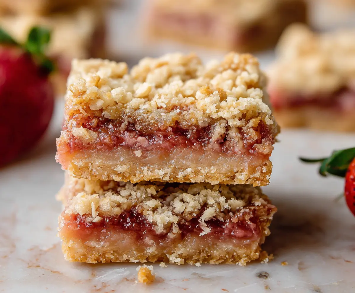 Easy Strawberry Rhubarb Crumble Bars