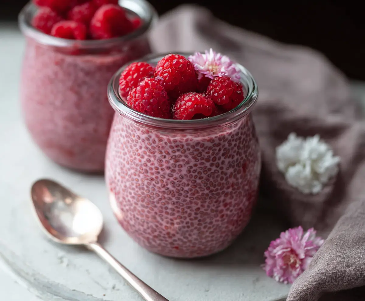 Easy Vegan Raspberry Chia Pudding