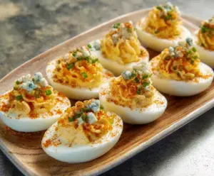 Buffalo Blue Cheese Deviled Eggs