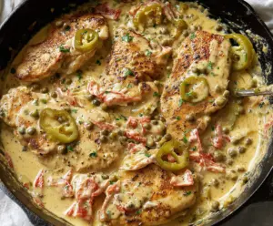 Creamy Pepperoncini Chicken Skillet