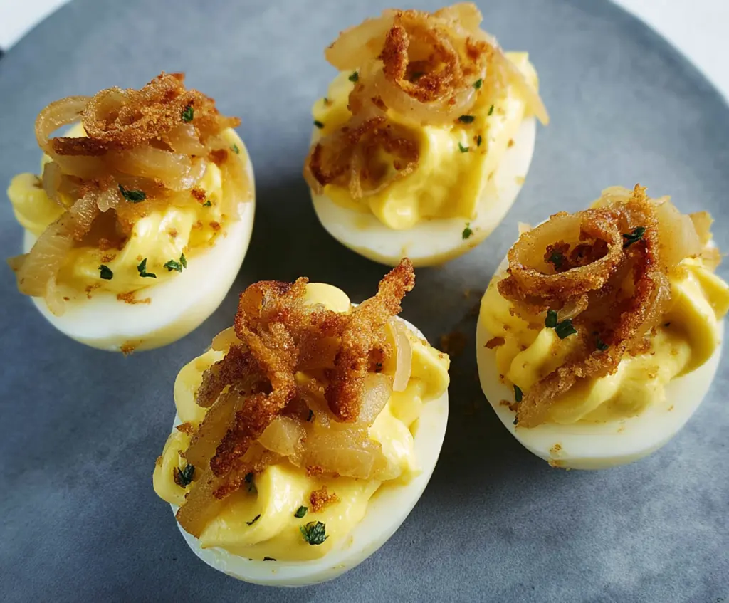 French Onion Deviled Eggs